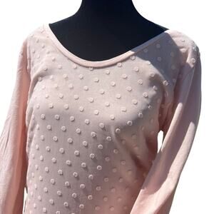 LOFT women’s pink long sleeve top, textured, size M